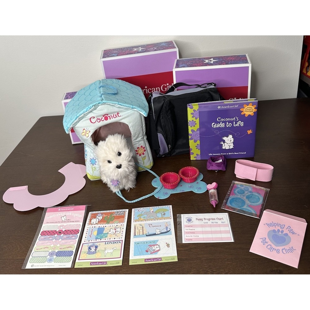 Coconut the Dog Doghouse III Vet Set Travel Carrier American Girl Lot Retired